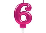 Amscan 9901788 - Candela Numero 6, Altezza 9,3 Cm, Sparkling Celebrations, Candela Per Torta, Compleanno, Decorazione