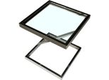 Casa Padrino Tavolino Argento 45 X 45 X H. 50 Cm - Tavolo In Acciaio Inox Con Piano In Vetro - Mobili Da Soggiorno