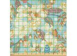 Abakuhaus Tessuto In Raso Shabby Flora Venduto Al Metro, Immagine Senza Cuciture Con Motivi Floreali Primaverili, Vigna, Giardino, 1 M (148 X 100 Cm), Azzurro, Bianco, Lilla