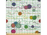 Abakuhaus Tessuto Satinato Colorato Al Metro, Knitting Balls Uncinetto Artigianato Manuale Cucito Filato Hobby Tema Illustrazione Artistica, 3 M (148 X 300 Cm), Multicolore