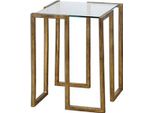 Tavolino Casa Padrino Finitura Ottone Vincent Oro / Vetro 46 X 46 X H 66 Cm - Collezione Hotel