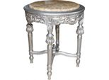 Casa Padrino Tavolino Barocco Con Piano In Marmo Rotondo Argento 52 X 45 Cm Stile Antico - Telefono Tavolino Da Fiori