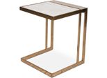 Tavolino Di Design Casa Padrino Oro Rosa / Bianco 40 X 40 X H. 50 Cm - Tavolino In Acciaio Inox Con Piano In Marmo