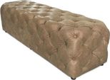Casa Padrino Panca Chesterfield In Vera Pelle Marrone 158 X 47 X H. 45 Cm - Mobili Chesterfield