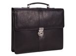 Leonhard Heyden Pelle Cartella Borsa A Tracolla Con Scomparto Per Laptop Bergamo Briefcase 1 Black Nero