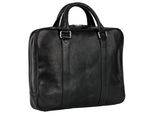 Leonhard Heyden Pelle Cartella Borsa A Tracolla Con Scomparto Per Laptop Bergamo Zipped Briefcase 1 Black Nero