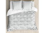 Abakuhaus Copripiumino Tea Party, Motivo A Stoviglie, Antiacaro, Adatto A Chi Soffre Di Allergie, Con Federe, 155 Cm X 220 Cm - 80 X 80 Cm, Grigio Bianco
