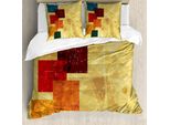 Abakuhaus Set Copripiumino Rosso E Marrone Per Letti Matrimoniali, Stile Grunge, Antiacaro, Adatto A Chi Soffre Di Allergie, Con Federe, Multicolore