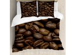 Abakuhaus Copripiumino Caffè, Aroma Fresco Decaffeinato, Antiacaro, Adatto A Chi Soffre Di Allergie, Con Federe, 200 Cm X 200 Cm - 80 X 80 Cm, Marrone