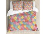Abakuhaus Copripiumino Geometrico, Motivo A Strisce, Antiacaro, Adatto A Chi Soffre Di Allergie, Con Federe, 200 Cm X 200 Cm - 80 X 80 Cm, Multicolore
