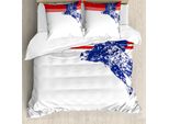 Abakuhaus Adler Copripiumino, Bandiera-Colori-Uccello, Antiacaro, Adatto A Chi Soffre Di Allergie, Con Federe, 200 Cm X 200 Cm - 80 X 80 Cm, Blu Navy, Rosso, Bianco