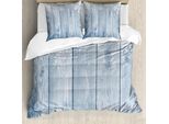 Abakuhaus Copripiumino Invernale, Fiocchi Di Neve Rustic Retro, Antiacaro, Adatto A Chi Soffre Di Allergie, Con Federe, 200 Cm X 200 Cm - 80 X 80 Cm, Blu Grigio Bianco
