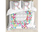 Abakuhaus Lettera R Copripiumino, Font KüHle E Musical, Antiacaro, Adatto A Chi Soffre Di Allergie, Con Federe, 155 Cm X 220 Cm - 80 X 80 Cm, Multicolore