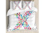 Abakuhaus Lettera X Copripiumino, Vibrant Abc Musical X, Antiacaro, Adatto A Chi Soffre Di Allergie, Con Federe, 200 Cm X 200 Cm - 80 X 80 Cm, Multicolore