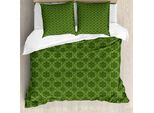 Abakuhaus Copripiumino Salvia, Mandala Fiori Geometrici, Antiacaro Adatto A Chi Soffre Di Allergie Con Federe, 155 Cm X 220 Cm - 80 X 80 Cm, Verde Felce Verde Oliva