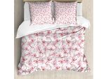 Abakuhaus Set Copripiumino Asiatico Per Letti Matrimoniali, Fiori Di Ciliegio Giapponesi, Antiacaro, Adatto A Chi Soffre Di Allergie, Con Federe, Rosa Chiaro