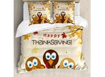 Abakuhaus Copripiumino In Tessuto Di Tacchino, Autumn Leaves Animali, Antiacaro, Adatto A Chi Soffre Di Allergie, Con Federe, 155 Cm X 220 Cm - 80 X 80 Cm, Multicolore