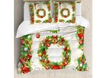 Abakuhaus Copripiumino Natalizio, Celebration Nostalgico, Antiacaro, Adatto A Chi Soffre Di Allergie, Con Federe, 155 Cm X 220 Cm - 80 X 80 Cm, Multicolore
