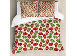 Abakuhaus Copripiumino Natalizio, Winter FäUstling Nordic, Antiacaro, Adatto A Chi Soffre Di Allergie, Con Federe, 155 Cm X 220 Cm - 80 X 80 Cm, Verde, Rosso E Bianco