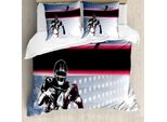 Abakuhaus Americana Copripiumino, Baseball Player Star, Antiacaro, Adatto A Chi Soffre Di Allergie, Con Federe, 200 Cm X 200 Cm - 80 X 80 Cm, Multicolore