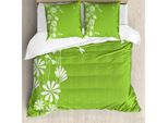 Abakuhaus Copripiumino Libelle, Primavera Childish Art, Antiacaro, Adatto A Chi Soffre Di Allergie, Con Federe, 200 Cm X 200 Cm - 80 X 80 Cm, Verde Lime Bianco