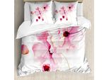 Abakuhaus Copripiumino Acquerello, Petali Rosa, Antiacaro, Adatto A Chi Soffre Di Allergie, Con Federe, 200 Cm X 200 Cm - 80 X 80 Cm, Magenta Rosa Pallido
