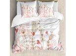Abakuhaus Set Copripiumino Gekritzel Per Letti Matrimoniali, Arte Ispirata Al Matrimonio, Antiacaro, Adatto A Chi Soffre Di Allergie, Con Federe, Rosa Chiaro