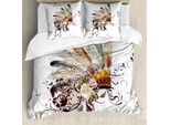 Abakuhaus Copripiumino, Copricapo Fiori, Antiacaro, Adatto A Chi Soffre Di Allergie, Con Federe, 200 Cm X 200 Cm - 80 X 80 Cm, Multicolore