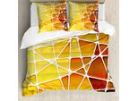 Abakuhaus Copripiumino Giallo, Forme Geometriche Sfumate, Antiacaro, Adatto A Chi Soffre Di Allergie, Con Federe, 200 Cm X 200 Cm - 80 X 80 Cm, Giallo Calendula