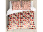 Abakuhaus Copripiumino Colorato, Retro Geometric Zigzag, Antiacaro, Adatto A Chi Soffre Di Allergie, Con Federe, 155 Cm X 220 Cm - 80 X 80 Cm, Multicolore