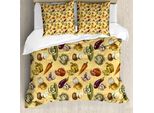 Abakuhaus Copripiumino Colorato, Vegetali Fugaci, Antiacaro, Adatto A Chi Soffre Di Allergie, Con Federe, 155 Cm X 220 Cm - 80 X 80 Cm, Multicolore