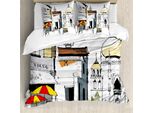 Abakuhaus Copripiumino Asiatico, Vecchio Panorama Urbano Di Singapore, Antiacaro, Adatto A Chi Soffre Di Allergie, Con Federe, 155 Cm X 220 Cm - 80 X 80 Cm, Multicolore