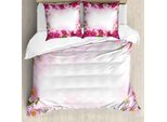 Abakuhaus Copripiumino Rosa, Romantico Motivo A Margherite, Antiacaro, Adatto A Chi Soffre Di Allergie, Con Federe, 200 Cm X 200 Cm - 80 X 80 Cm, Rosa Pallido, Rosa, Verde