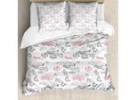 Abakuhaus Copripiumino Etnico, Wall Of China, Antiacaro, Adatto A Chi Soffre Di Allergie, Con Federe, 155 Cm X 220 Cm - 80 X 80 Cm, Grigio Scuro Rosso