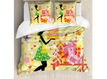 Abakuhaus Copripiumino Per Compleanno, Donna Con Torta Di Compleanno, Antiacaro, Adatto A Chi Soffre Di Allergie, Con Federe, 200 Cm X 200 Cm - 80 X 80 Cm, Multicolore