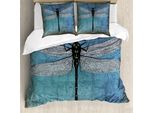 Abakuhaus Copripiumino Libelle, Dragonfly Bug Turquoise, Antiacaro, Adatto A Chi Soffre Di Allergie, Con Federe, 155 Cm X 220 Cm - 80 X 80 Cm, Turchese Blu Scuro