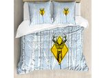 Abakuhaus Copripiumino Jagd, Achtung Deer, Antiacaro, Adatto A Chi Soffre Di Allergie, Con Federe, 200 Cm X 200 Cm - 80 X 80 Cm, Multicolore