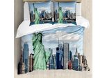 Abakuhaus New York Copripiumino, Calda Giornata Primaverile, Antiacaro Adatto A Chi Soffre Di Allergie Con Federe, 200 Cm X 200 Cm - 80 X 80 Cm, Multicolore