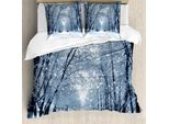 Abakuhaus Copripiumino Wald, Wildlife Snowy-BäUme, Antiacaro, Adatto A Chi Soffre Di Allergie, Con Federe, 155 Cm X 220 Cm - 80 X 80 Cm, Bianco Grigio Nero
