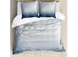 Abakuhaus Copripiumino Wald, Mystic Romantischer Landschaft, Antiacaro, Adatto A Chi Soffre Di Allergie, Con Federe, 200 Cm X 200 Cm - 80 X 80 Cm, Grigio Denim