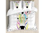Abakuhaus Copripiumino Con Caricatura, Colorato, Esotico, Divertente, Antiacaro, Adatto A Chi Soffre Di Allergie, Con Federe, 200 Cm X 200 Cm - 80 X 80 Cm, Multicolore