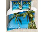 Abakuhaus Copripiumino Ocean, Kood Thailand Travel, Antiacaro, Adatto A Chi Soffre Di Allergie, Con Federe, 200 Cm X 200 Cm - 80 X 80 Cm, Blu, Verde, Marrone Chiaro