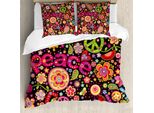 Abakuhaus Fantastico Copripiumino, Foglie Hippie Paisley, Antiacaro, Adatto A Chi Soffre Di Allergie, Con Federe, 155 Cm X 220 Cm - 80 X 80 Cm, Multicolore