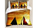 Abakuhaus Copripiumino A Vela, Romantico Tramonto In Barca A Vela, Antiacaro, Adatto A Chi Soffre Di Allergie, Con Federe, 200 Cm X 200 Cm - 80 X 80 Cm, Marigold Dark Orange