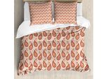 Abakuhaus Copripiumino Paisley, Motivo Persiano, Antiacaro, Adatto A Chi Soffre Di Allergie, Con Federe, 155 Cm X 220 Cm - 80 X 80 Cm, Arancione Pallido Pale Peach