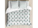 Abakuhaus Copripiumino Pfeil, Motivo Grafico Tribale, Antiacaro, Adatto A Chi Soffre Di Allergie, Con Federe, 155 Cm X 220 Cm - 80 X 80 Cm, Nero Bianco Verde