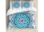 Abakuhaus Set Copripiumino Colorato Per Letti Matrimoniali, Damasco Etnico Asiatico, Antiacaro, Adatto A Chi Soffre Di Allergie, Con Federe, Multicolore