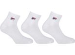 Fila Quarter Socks Unisex, 3 Paia - Calzini Corti, Sportivi, Con Logo, Tinta Unita, 35-46 Bianco Eu 35-38