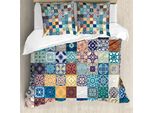 Abakuhaus Set Copripiumino Marocchino Per Letti Matrimoniali, Motivo Patchwork, Antiacaro, Adatto A Chi Soffre Di Allergie, Con Federe, Multicolore