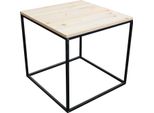 Tavolino 45X45X42,5 Cm - Struttura In Metallo Con Piano In Legno